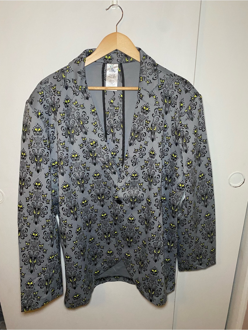 Disney Parks Haunted Mansion Wallpaper Blazer Glow in The Dark L/XL NEW